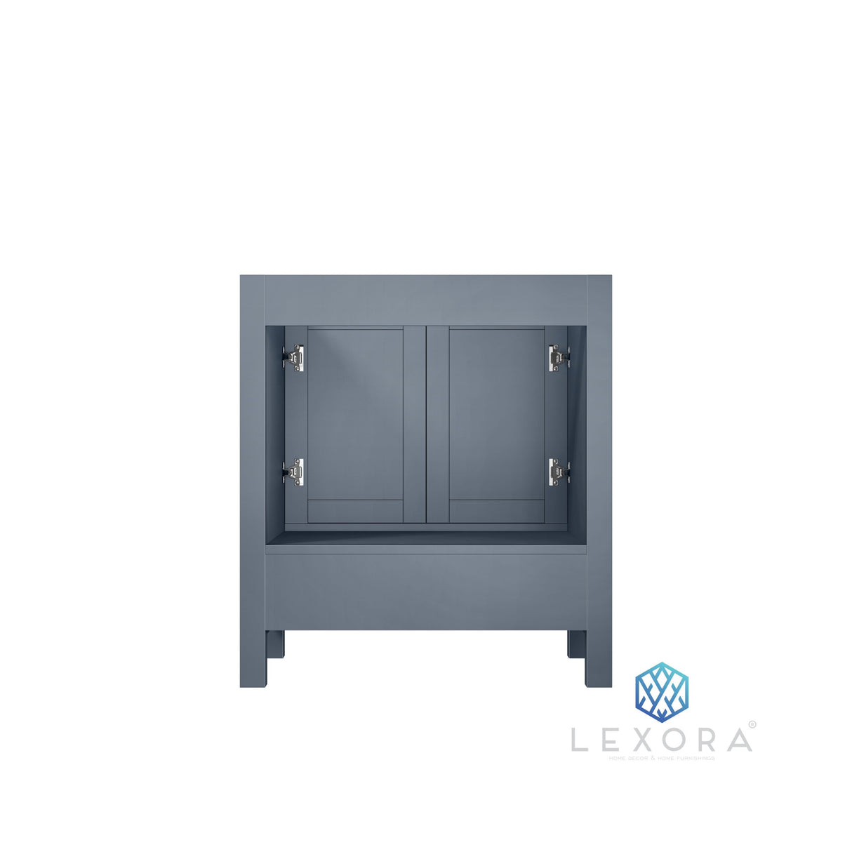 Jacques 30" Dark Grey Single Vanity, White Carrara Marble Top, White Square Sink and 28" Mirror w/ Faucet