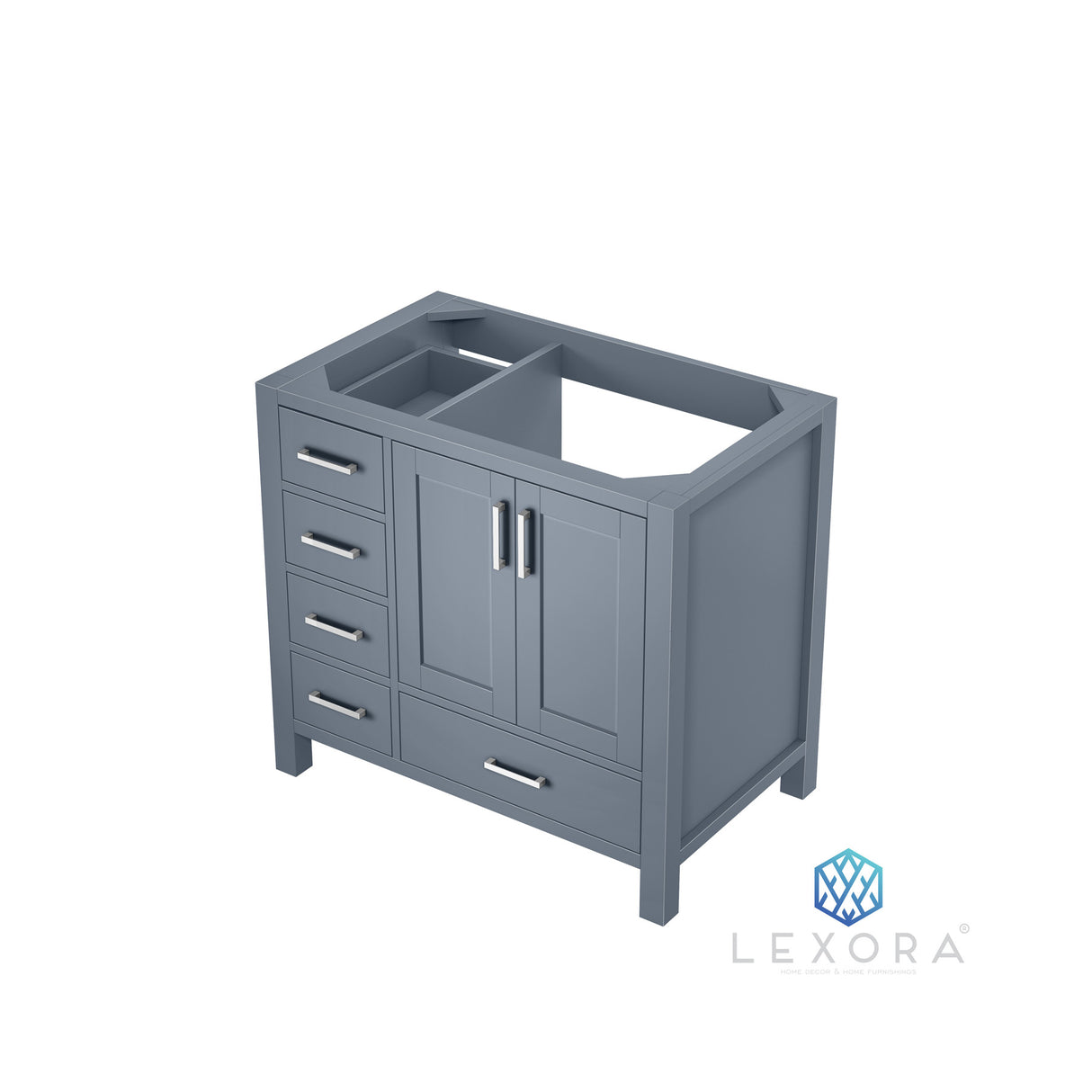 Jacques 36" Dark Grey Vanity Cabinet Only - Right Version