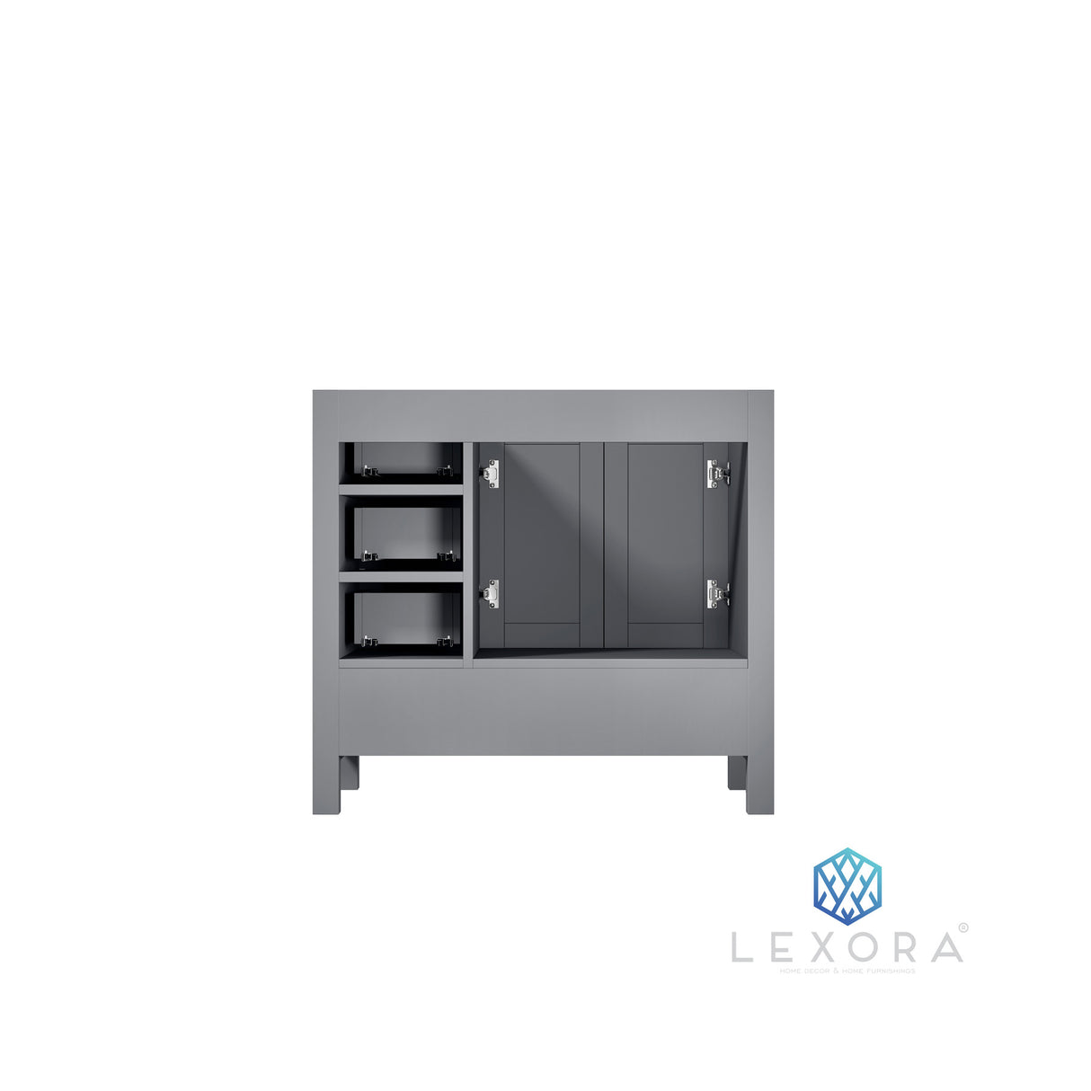 Jacques 36" Distressed Grey Vanity Cabinet Only - Left Version