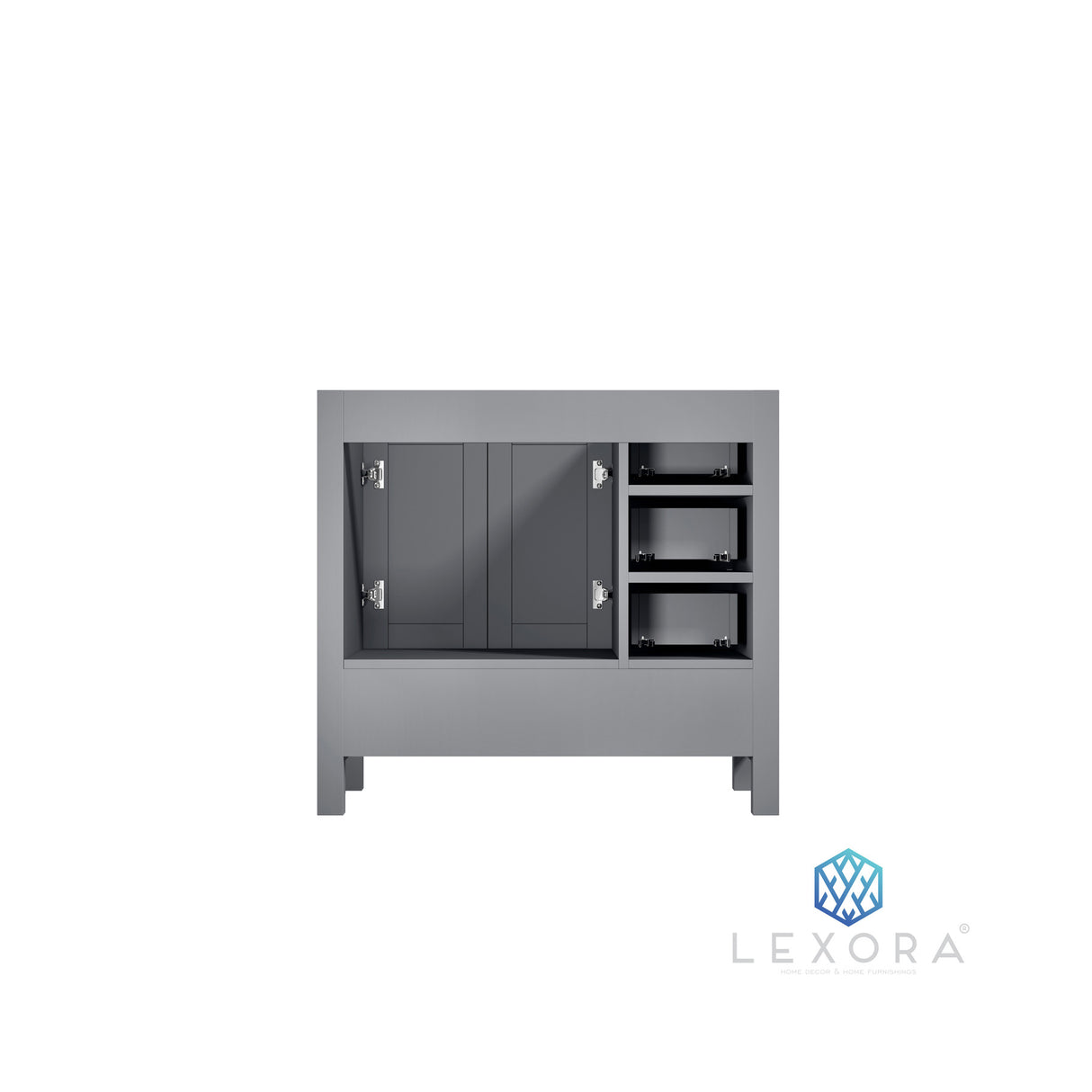 Jacques 36" Distressed Grey Vanity Cabinet Only - Right Version