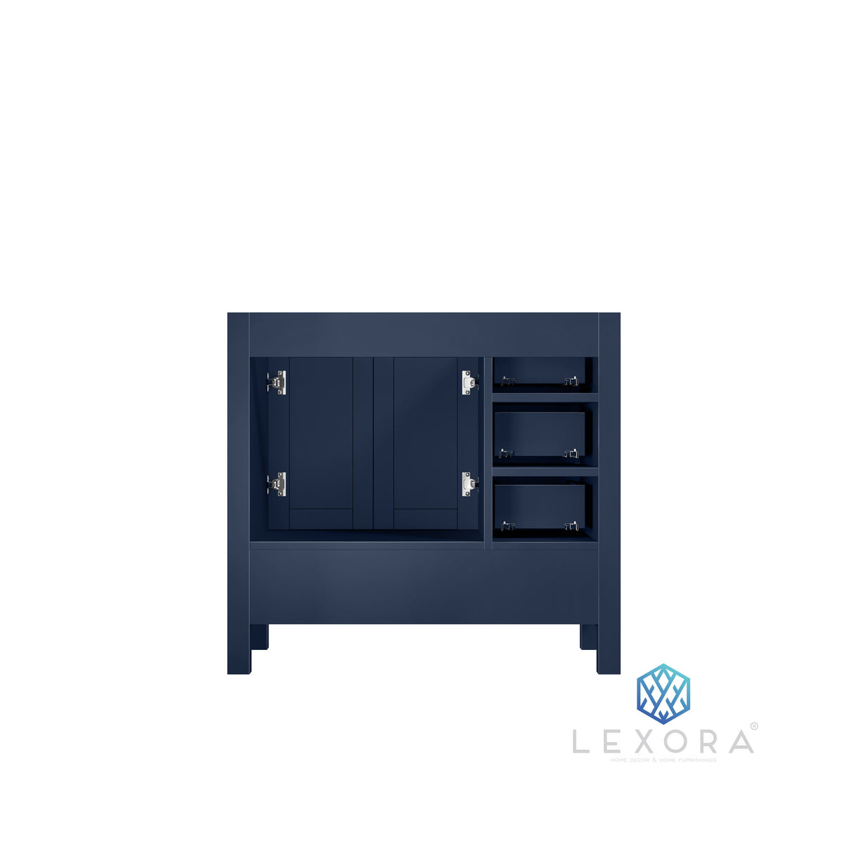 Jacques 36" Navy Blue Vanity Cabinet Only - Right Version
