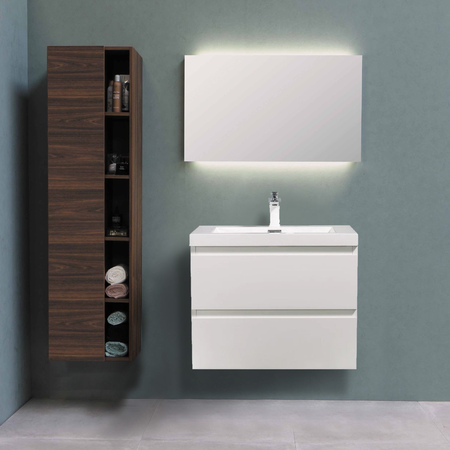 Artland Floating / Wall Mounted Bathroom Vanity With Acrylic Sink