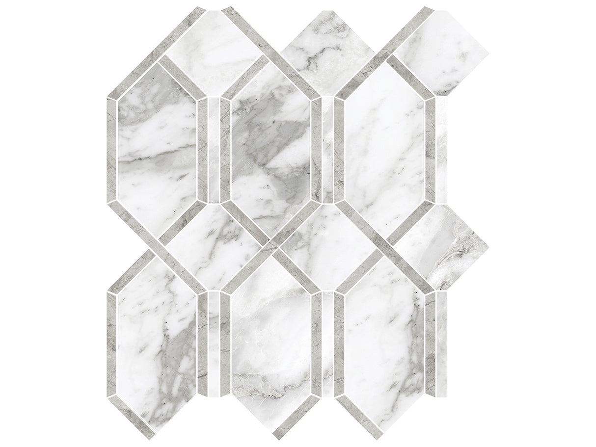 Modella La Marca Arabescato Polished Glazed Porcelain Mosaic