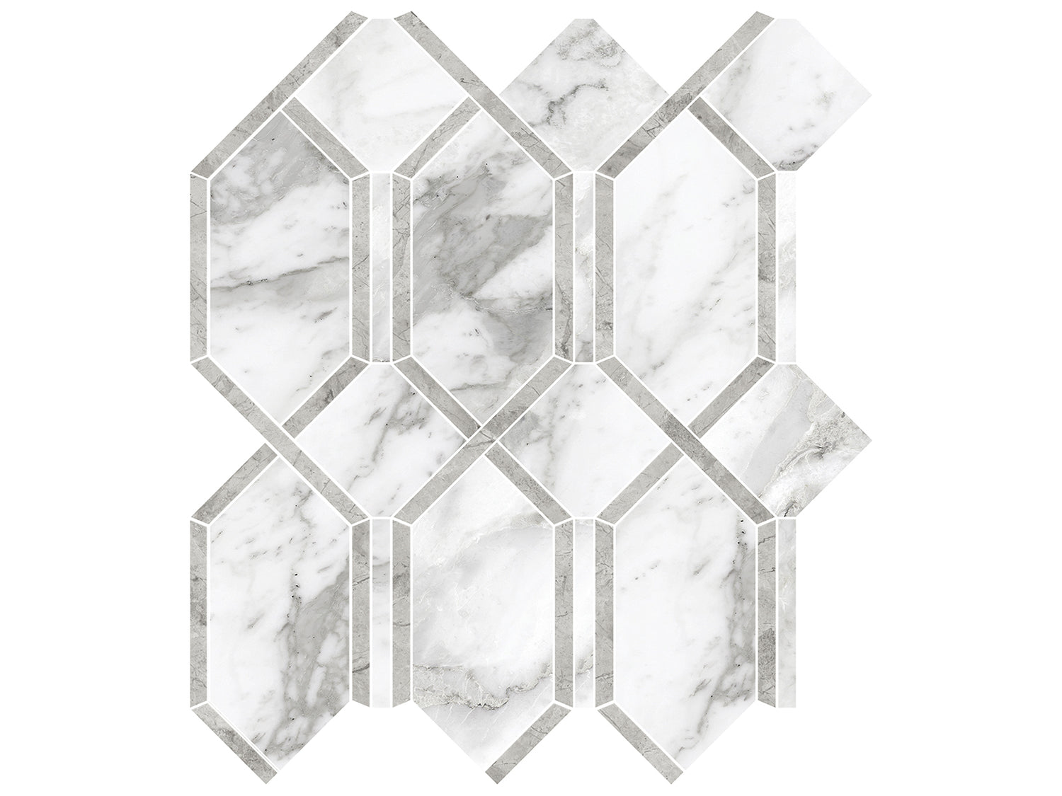 Modella La Marca Arabescato Polished Glazed Porcelain Mosaic