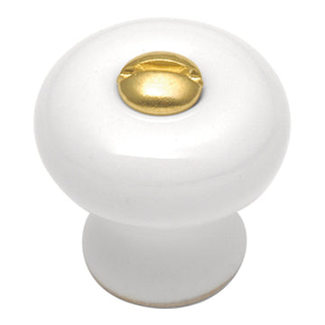 Drawer Knob 7/8 Inch Diameter in White - Tranquility Collection