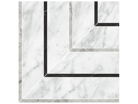Picco La Marca Carrara Gioia Honed Glazed Porcelain Mosaic