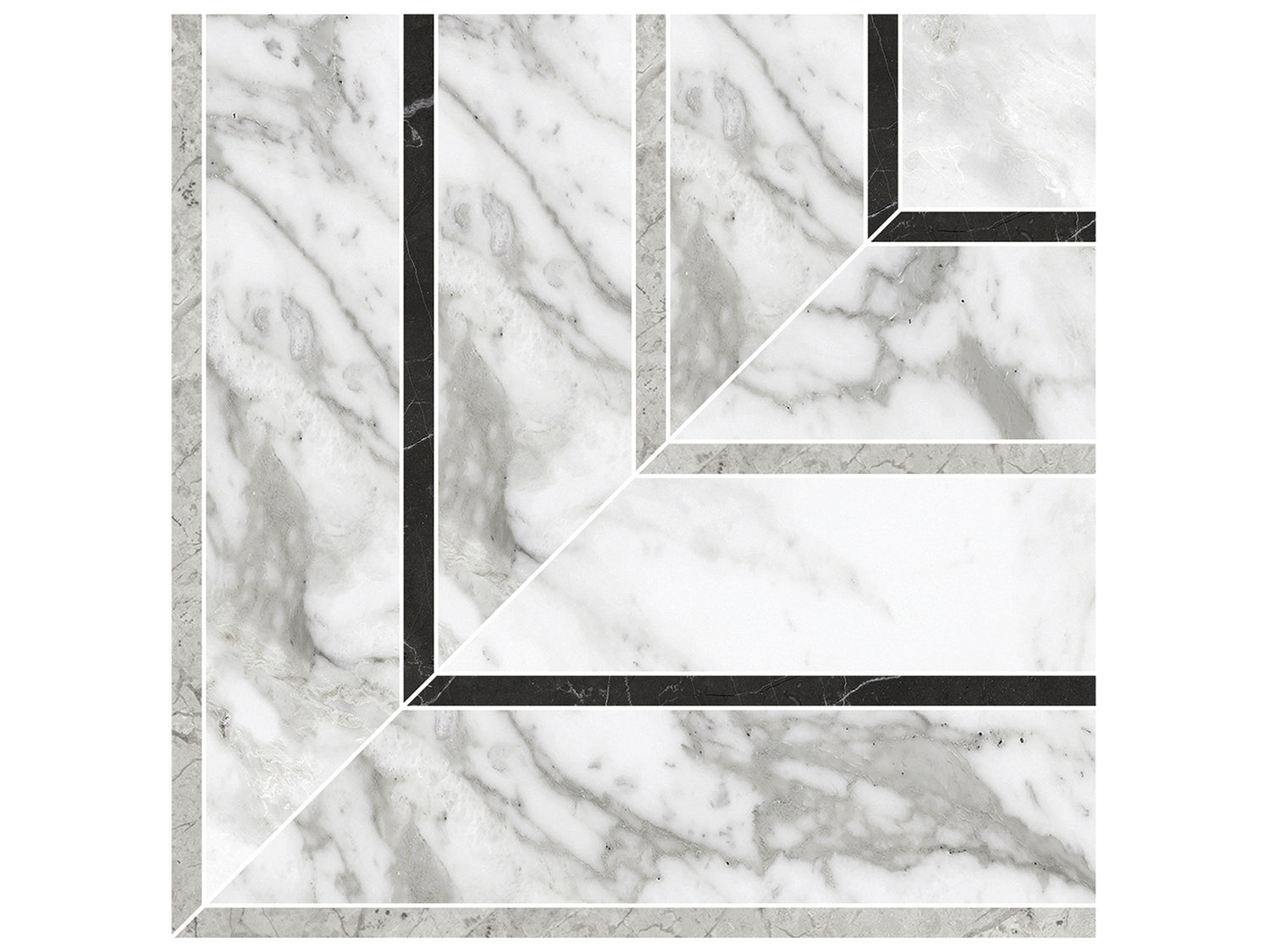 Picco La Marca Arabescato Honed Glazed Porcelain Mosaic