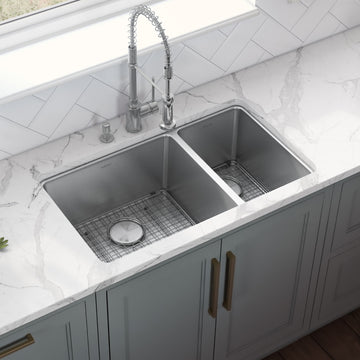 32-inch Undermount Kitchen Sink Double Bowl 16 Gauge Stainless Steel