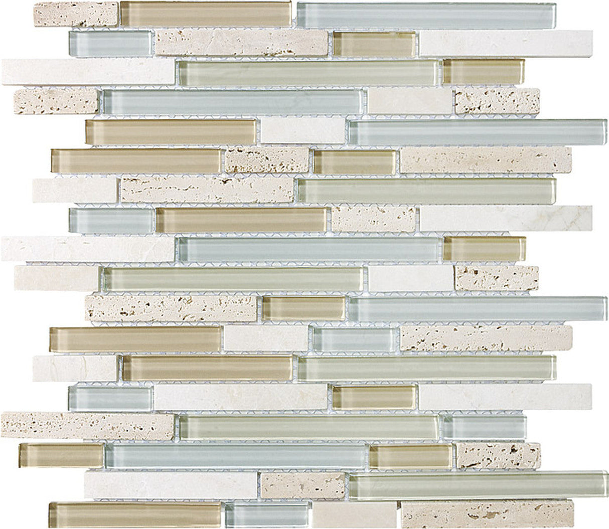Spa Random Strip Glass Stone Blend Mosaic