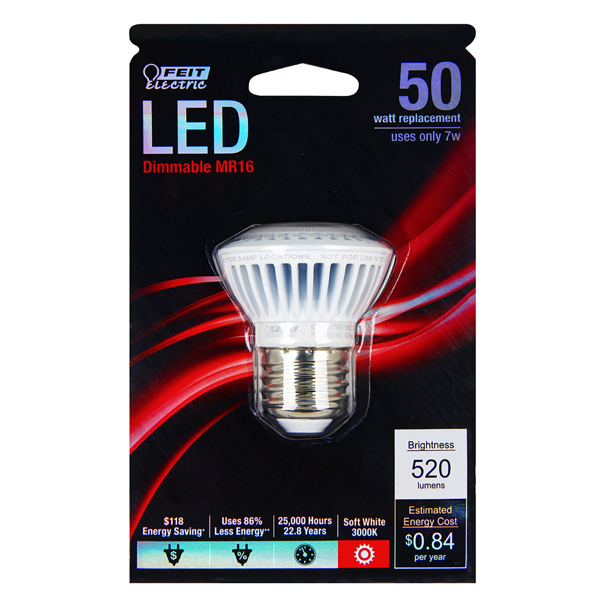 LED Lights bulbs MR16, Medium Base, Dimmable, Track Lighting Bulb, 120V, 3000K, 50 Watt