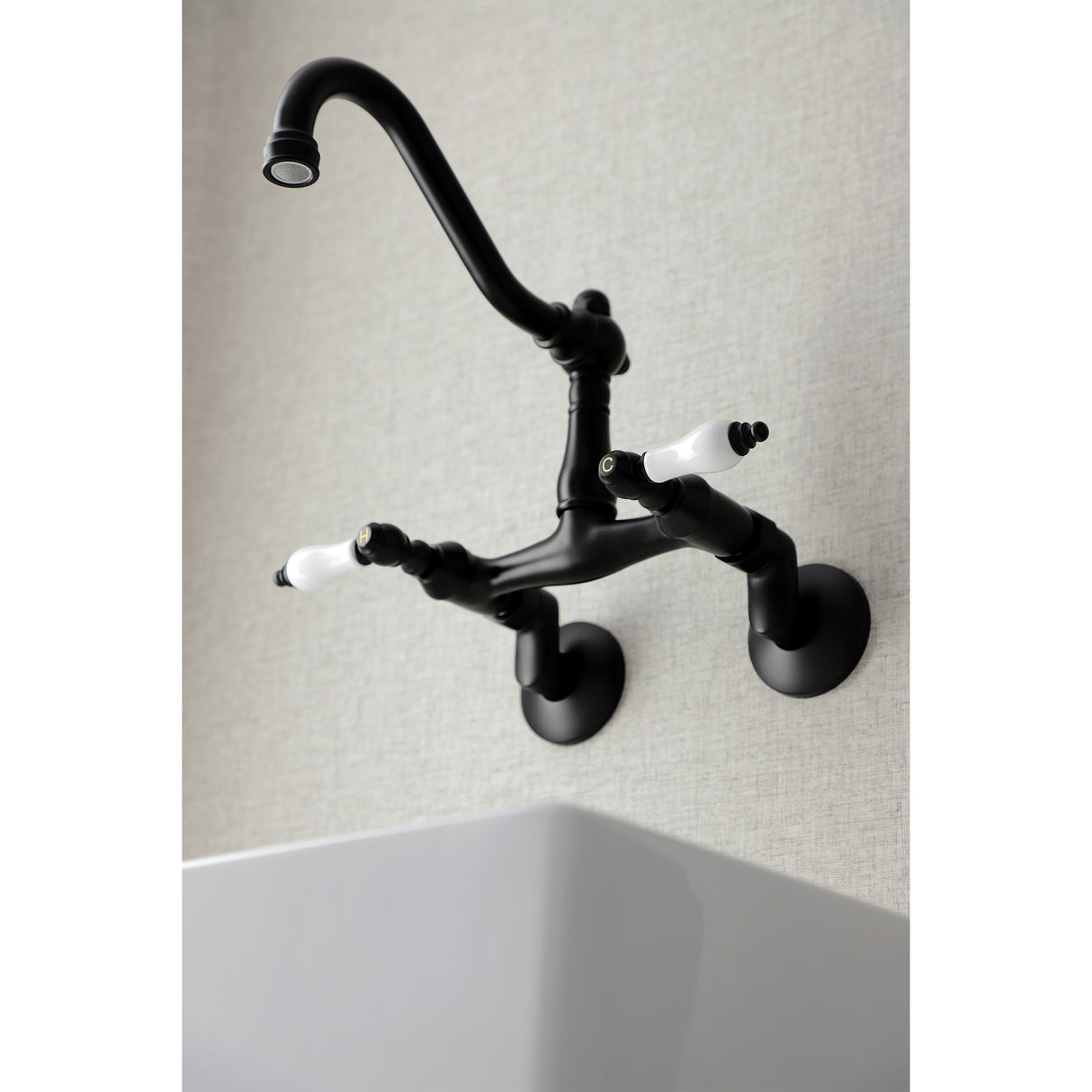 Vintage 6 Inch Adjustable Center Wall Mount Kitchen Faucet