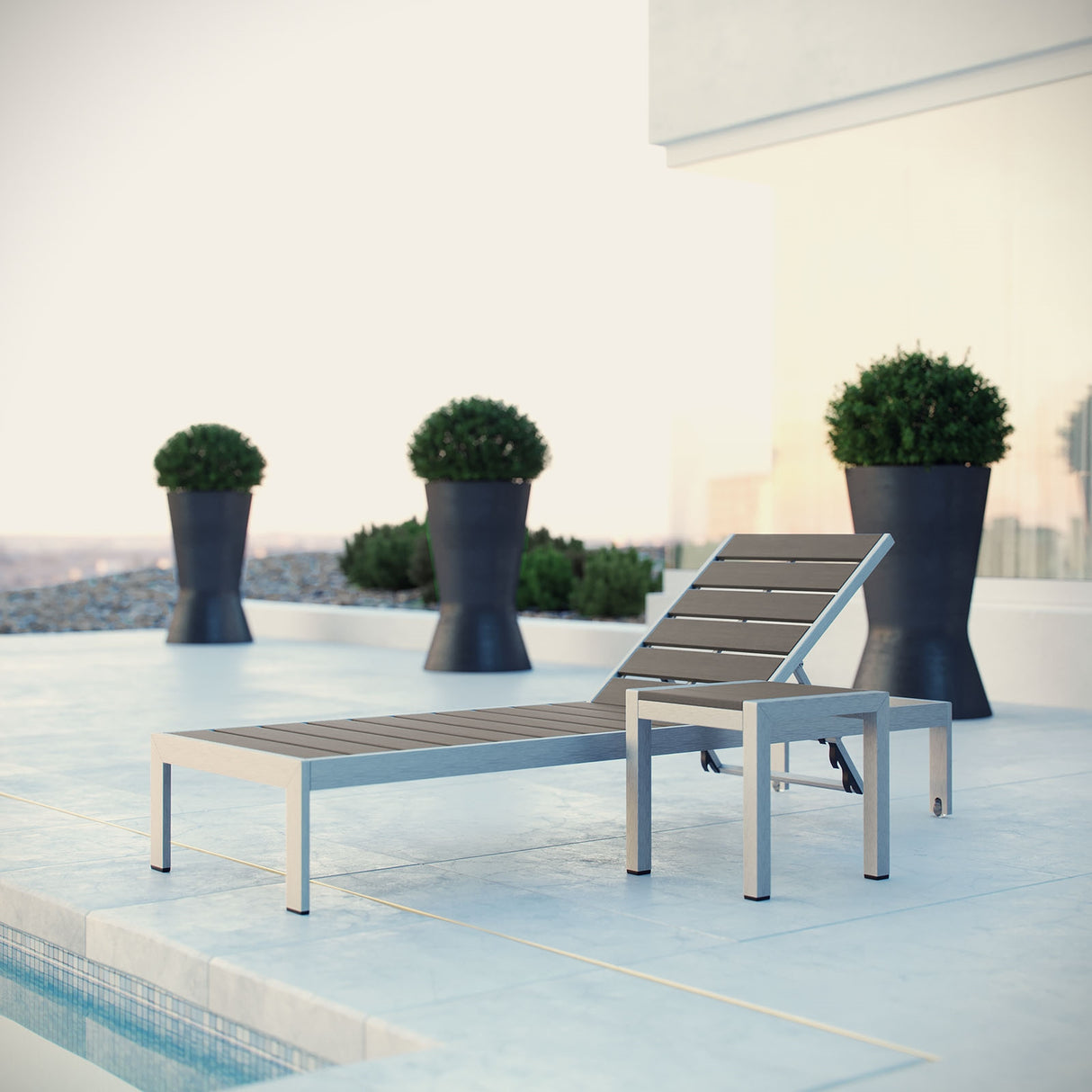 Shore 2 Piece Outdoor Patio Aluminum Set - BUILDMYPLACE