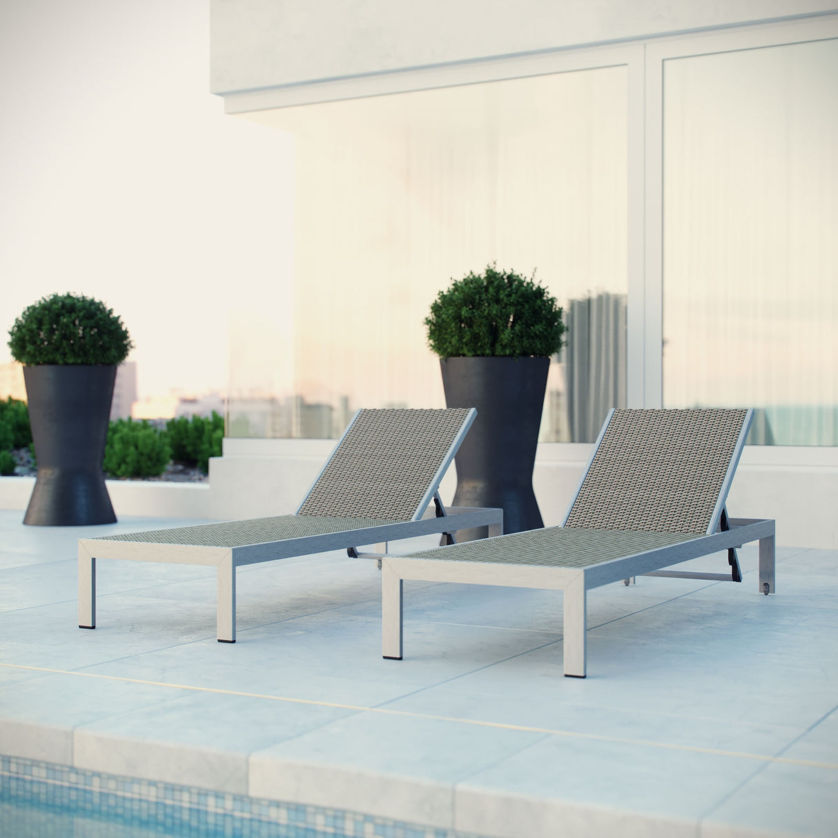 Shore Outdoor Patio Aluminum Rattan Chaise - BUILDMYPLACE