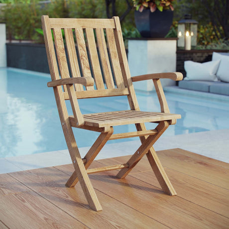 One Marina Outdoor Patio Teak Folding Chair - BUILDMYPLACE