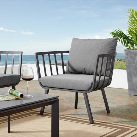 Riverside Outdoor Patio Aluminum Armchair - BUILDMYPLACE