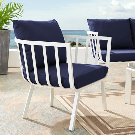 Riverside Outdoor Patio Aluminum Armchair - BUILDMYPLACE