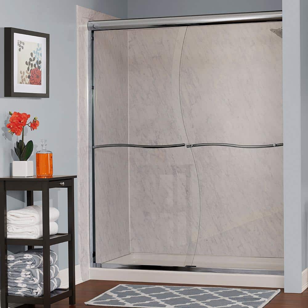 Semi-Framed Sliding Bypass Glass Shower Door - Cove