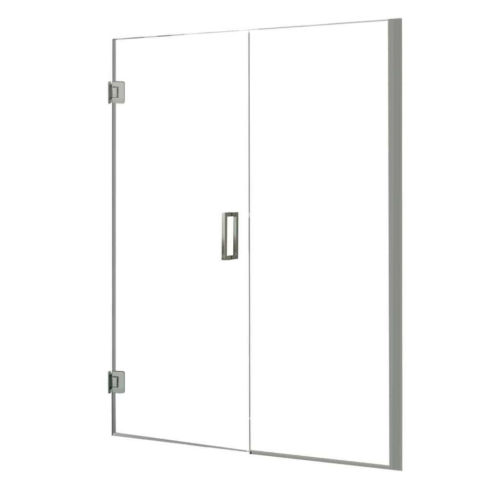 Marina Framed Stainless Steel Pivot Shower Door & Panel with 3/8 In Tempered Safety Glass
