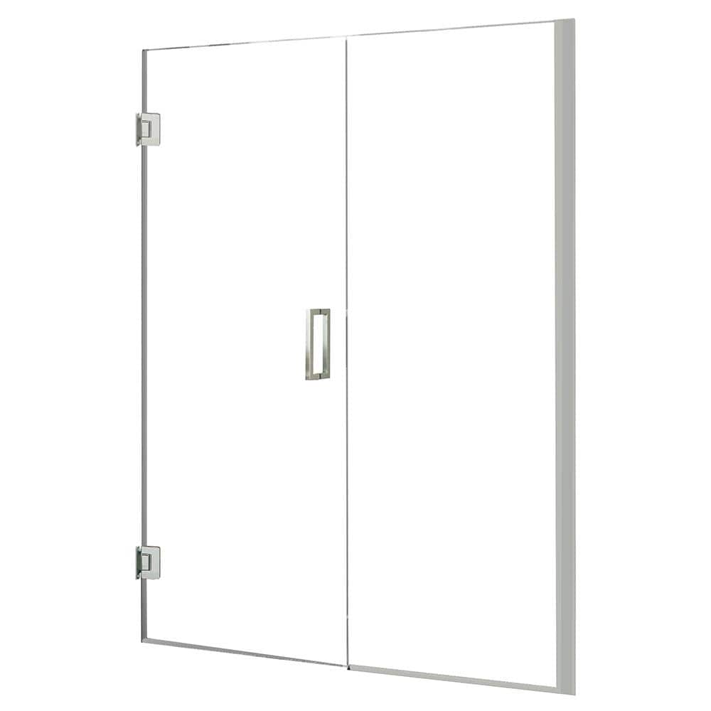 Marina Framed Stainless Steel Pivot Shower Door & Panel with 3/8 In Tempered Safety Glass