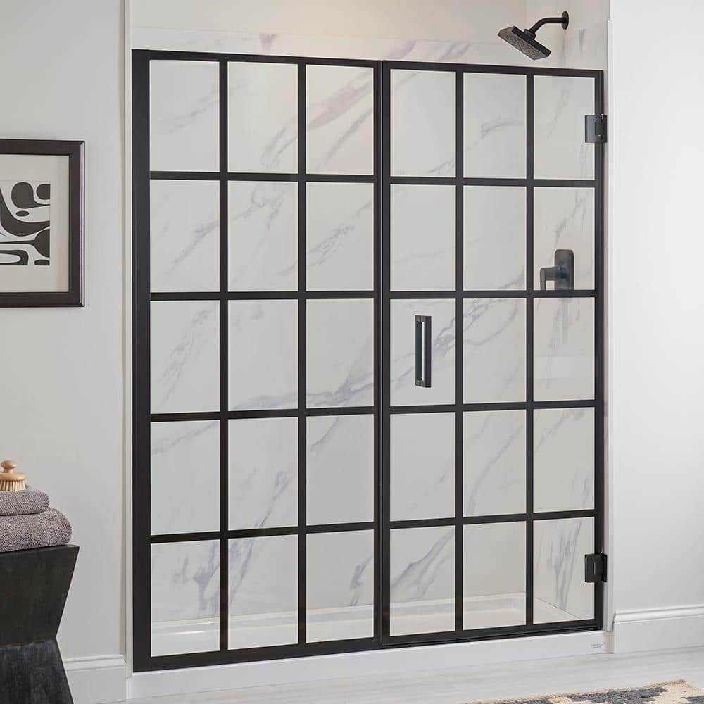 Marina Framed Stainless Steel Pivot Shower Door & Panel with 3/8 In Tempered Safety Glass