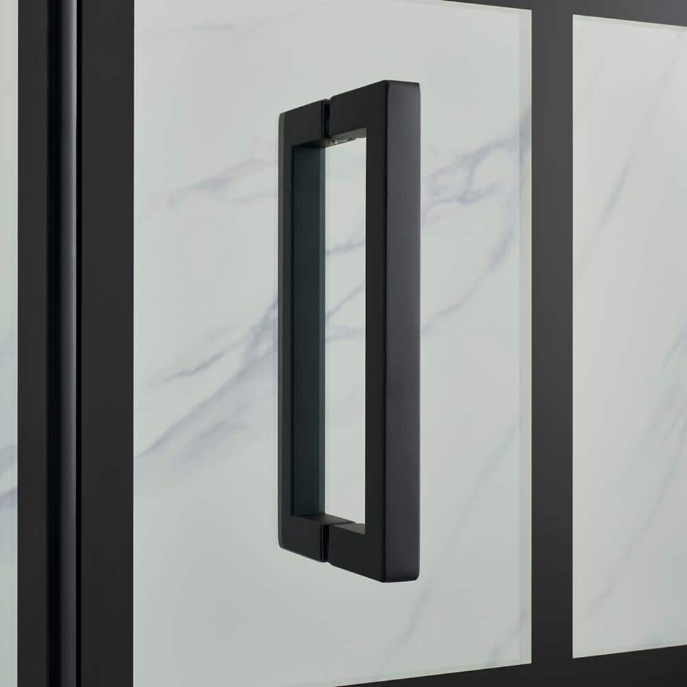 Marina Framed Stainless Steel Pivot Shower Door & Panel with 3/8 In Tempered Safety Glass