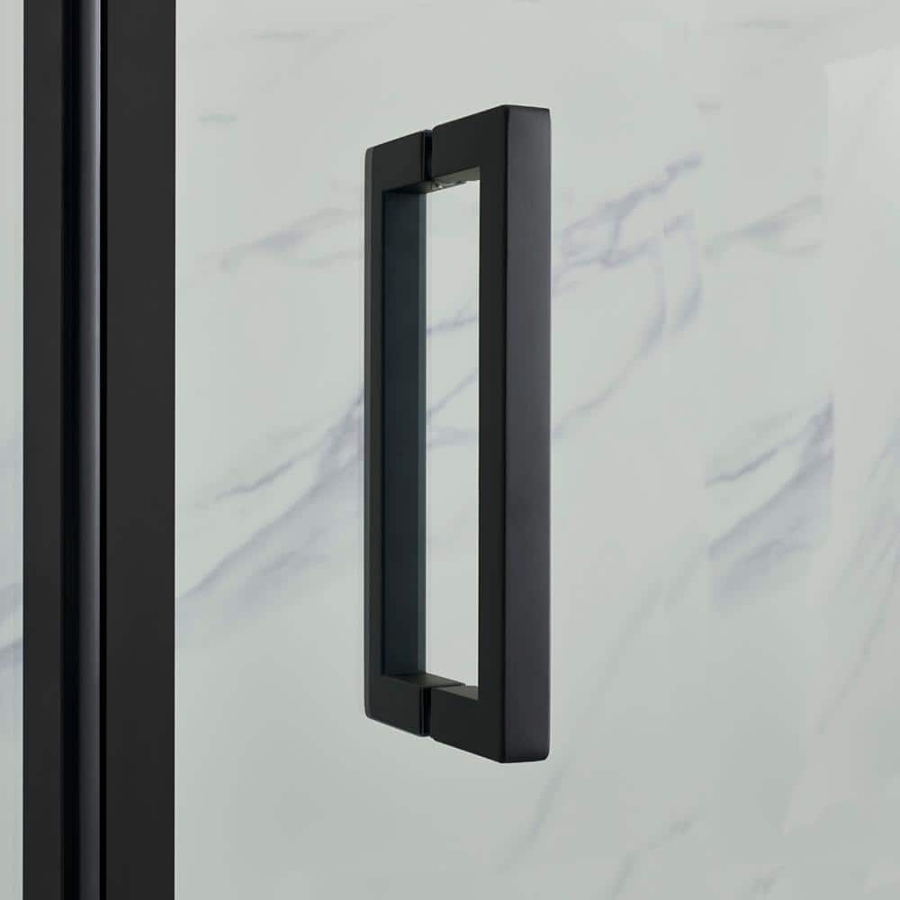 Marina Framed Stainless Steel Pivot Shower Door & Panel with 3/8 In Tempered Safety Glass