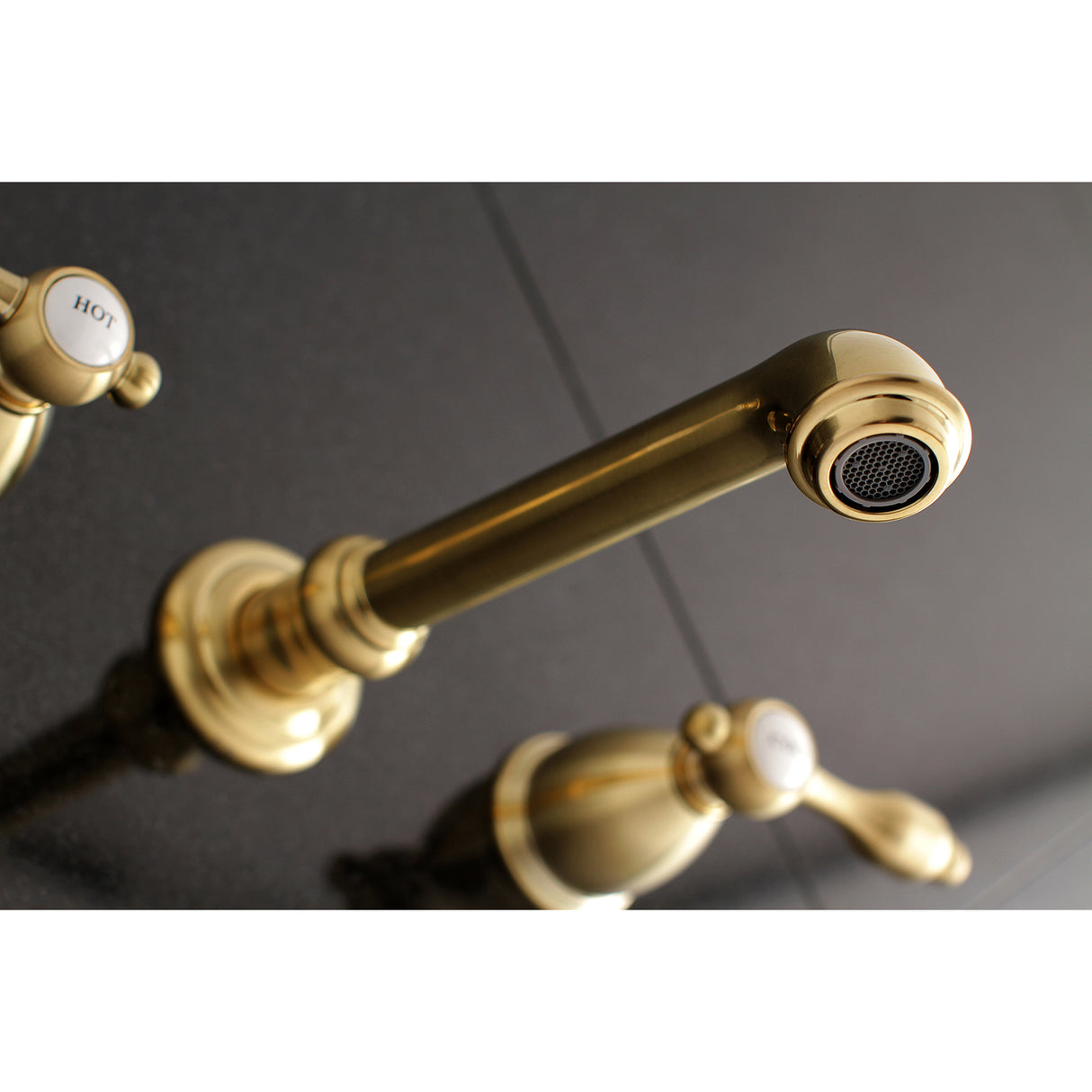 Tudor Two-Handle Wall Mount Bathroom Faucet