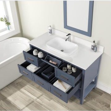 48 inch Bathroom Vanities With Sink - James (Steel blue)