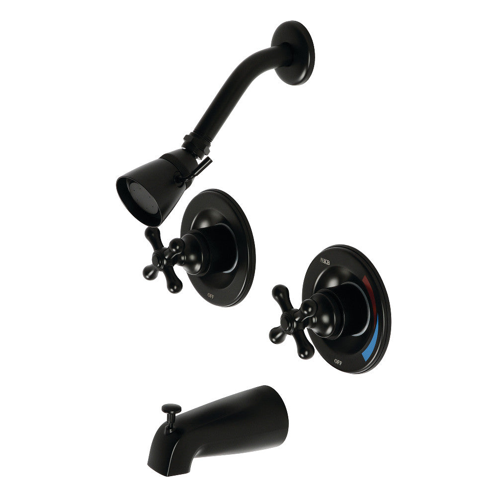 Vintage Twin Handles Tub Shower Faucet Pressure Balanced With 1.8 GPM Showerhead Flow