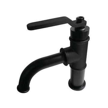 Whitaker Single-Handle Single Hole Deck Mount Bathroom Sink Faucet in Matte Black with Push Pop Up
