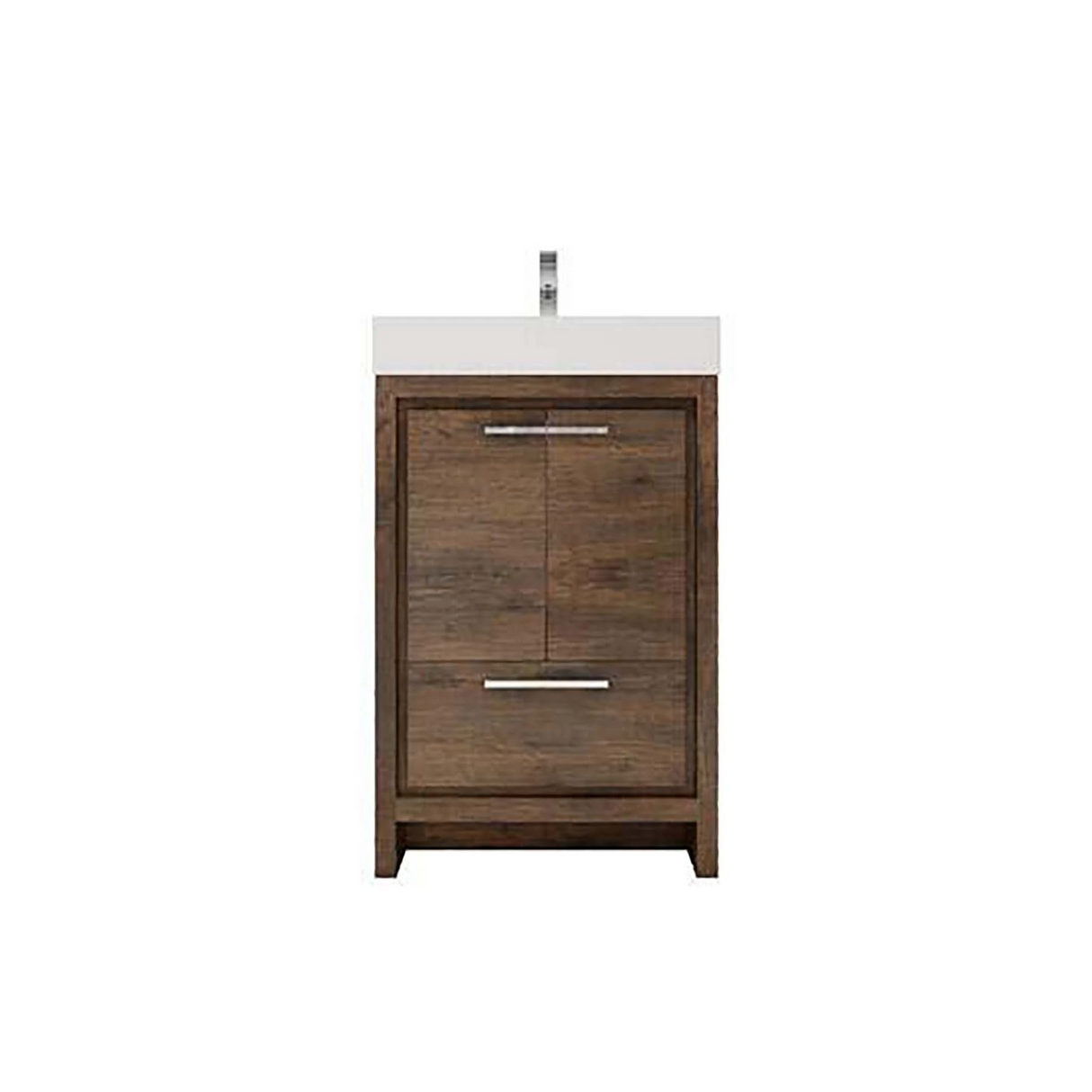 Modern Ashley Freestanding Bathroom Vanity With Acrylic Single Sink, 2 Door & Drawer