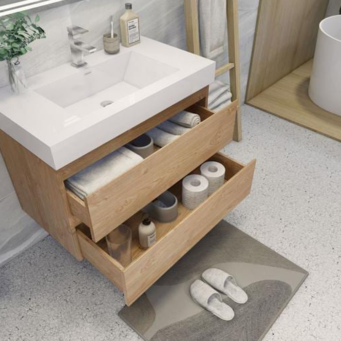 Fusion Floating / Wall Mounted Bathroom Vanity with Acrylic Sink