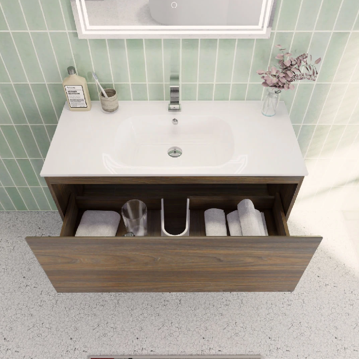 Aipo Floating / Wall Mounted Bathroom Vanity with Acrylic Sink