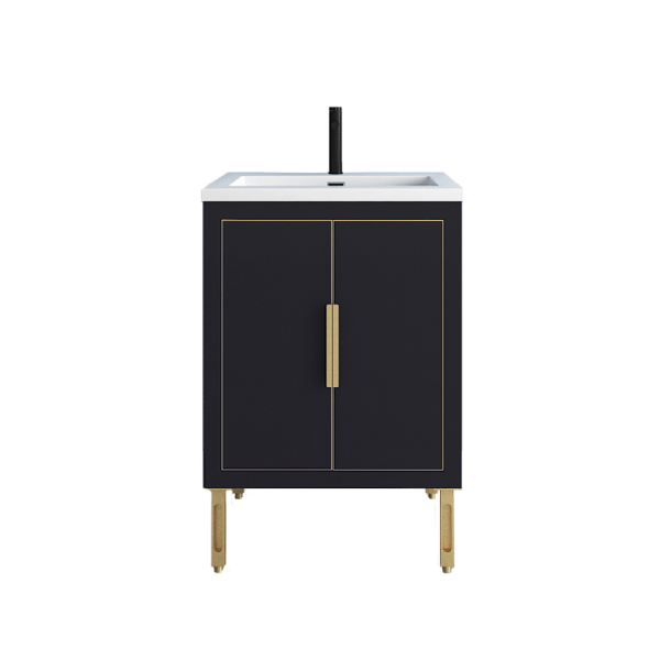 Maronite Freestanding Bathroom Vanity With Acrylic Sink Top, Doors & Drawers