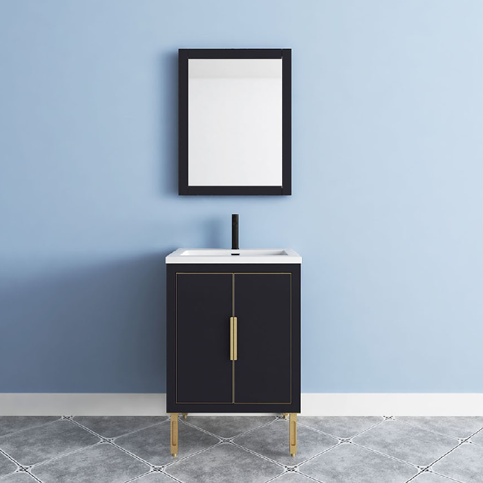 Maronite Freestanding Bathroom Vanity With Acrylic Sink Top, Doors & Drawers