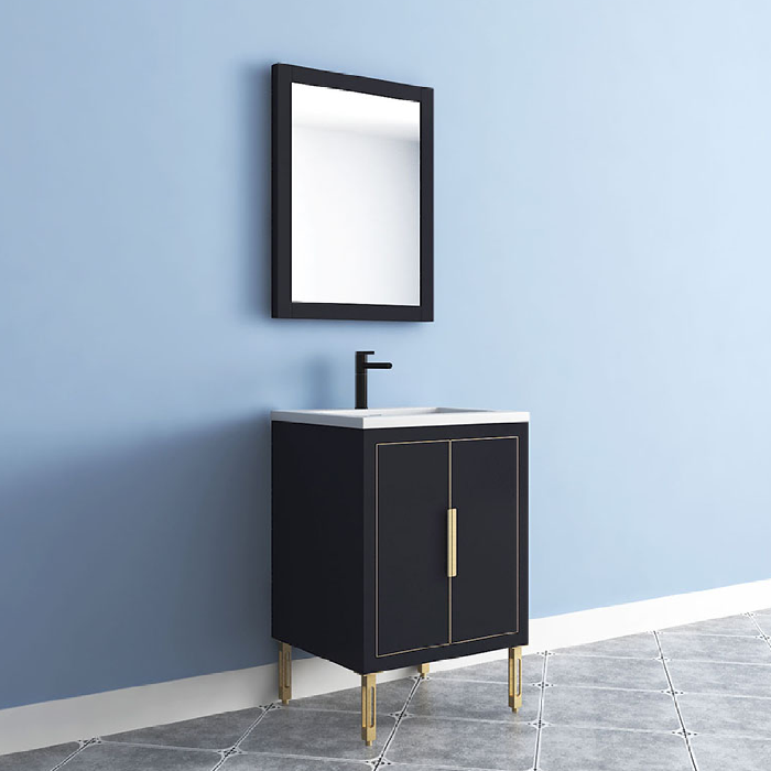Maronite Freestanding Bathroom Vanity With Acrylic Sink Top, Doors & Drawers