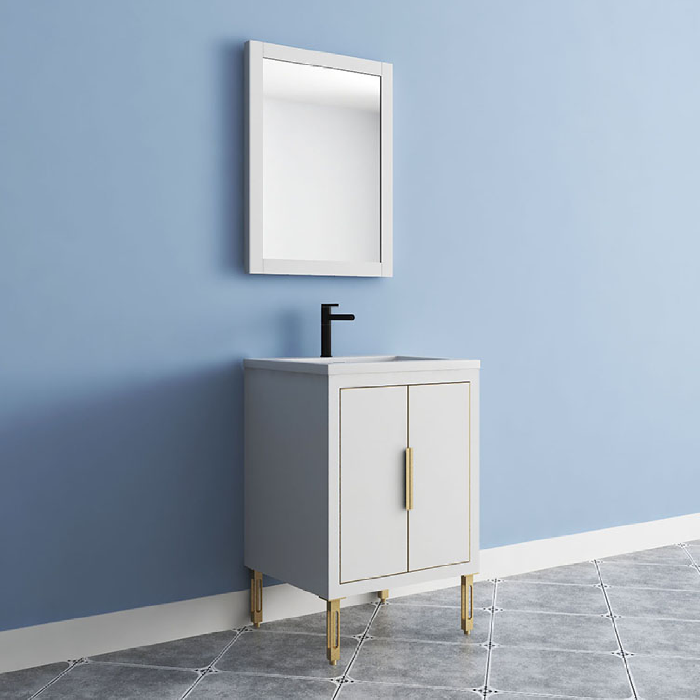 Maronite Freestanding Bathroom Vanity With Acrylic Sink Top, Doors & Drawers