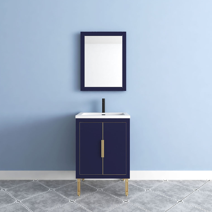 Maronite Freestanding Bathroom Vanity With Acrylic Sink Top, Doors & Drawers