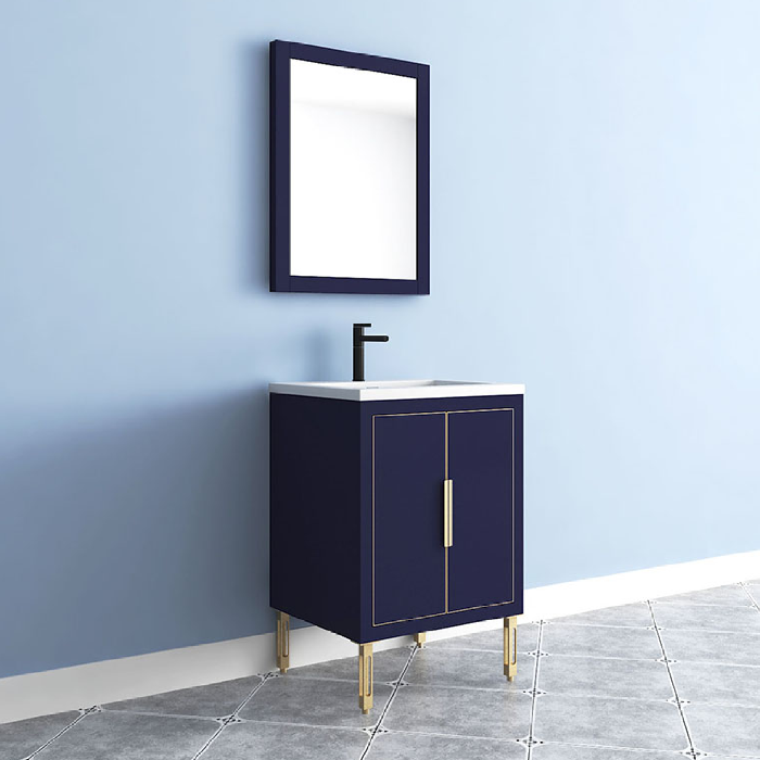 Maronite Freestanding Bathroom Vanity With Acrylic Sink Top, Doors & Drawers