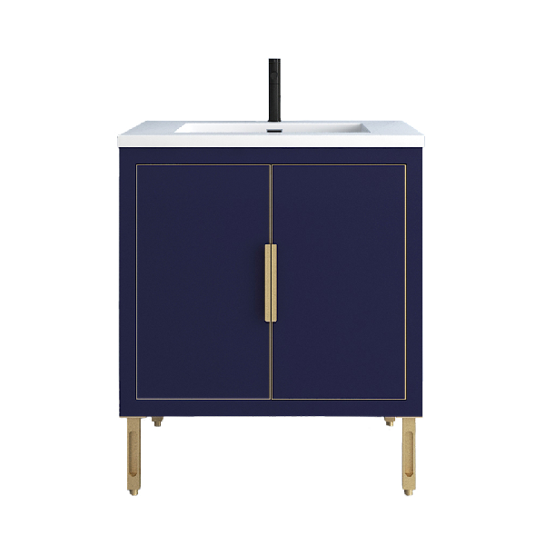 Maronite Freestanding Bathroom Vanity With Acrylic Sink Top, Doors & Drawers