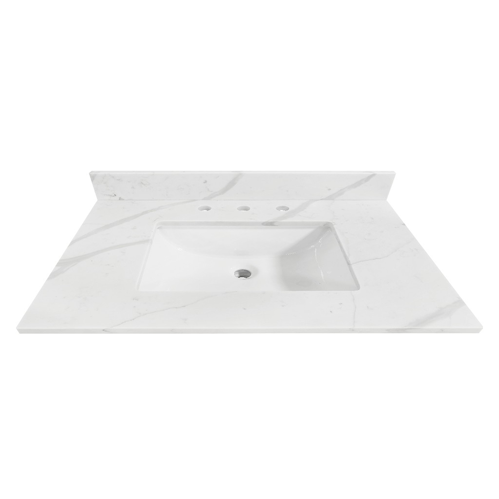 Statuario White Quartz Vanity Top