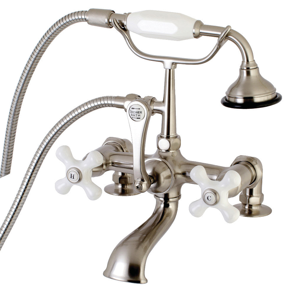 Aqua Vintage 7" Tub Faucet & 2 Hole Installation With Hand Shower