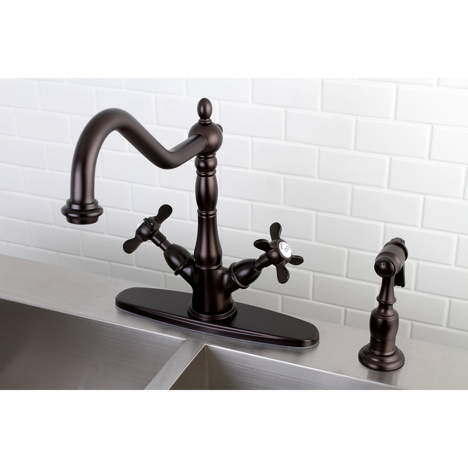 Mono Deck Mount Kitchen Faucet with Brass Sprayer