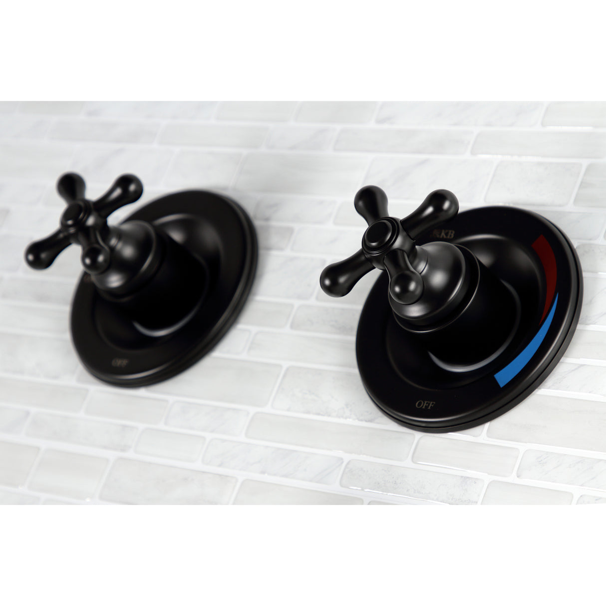 Vintage Twin Handles Tub Shower Faucet Pressure Balanced With 1.8 GPM Showerhead Flow