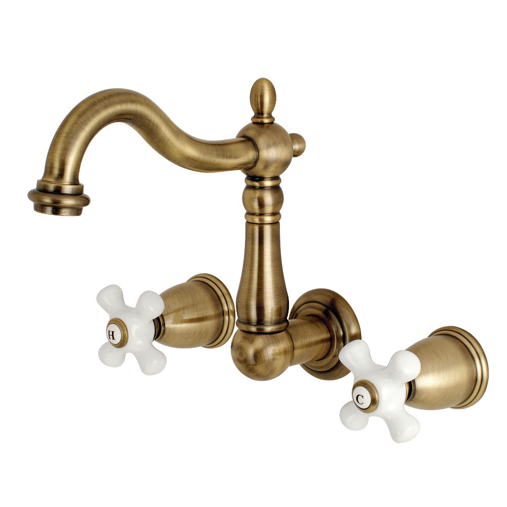 Heritage 8-Inch Center Wall Mount Bathroom Faucet
