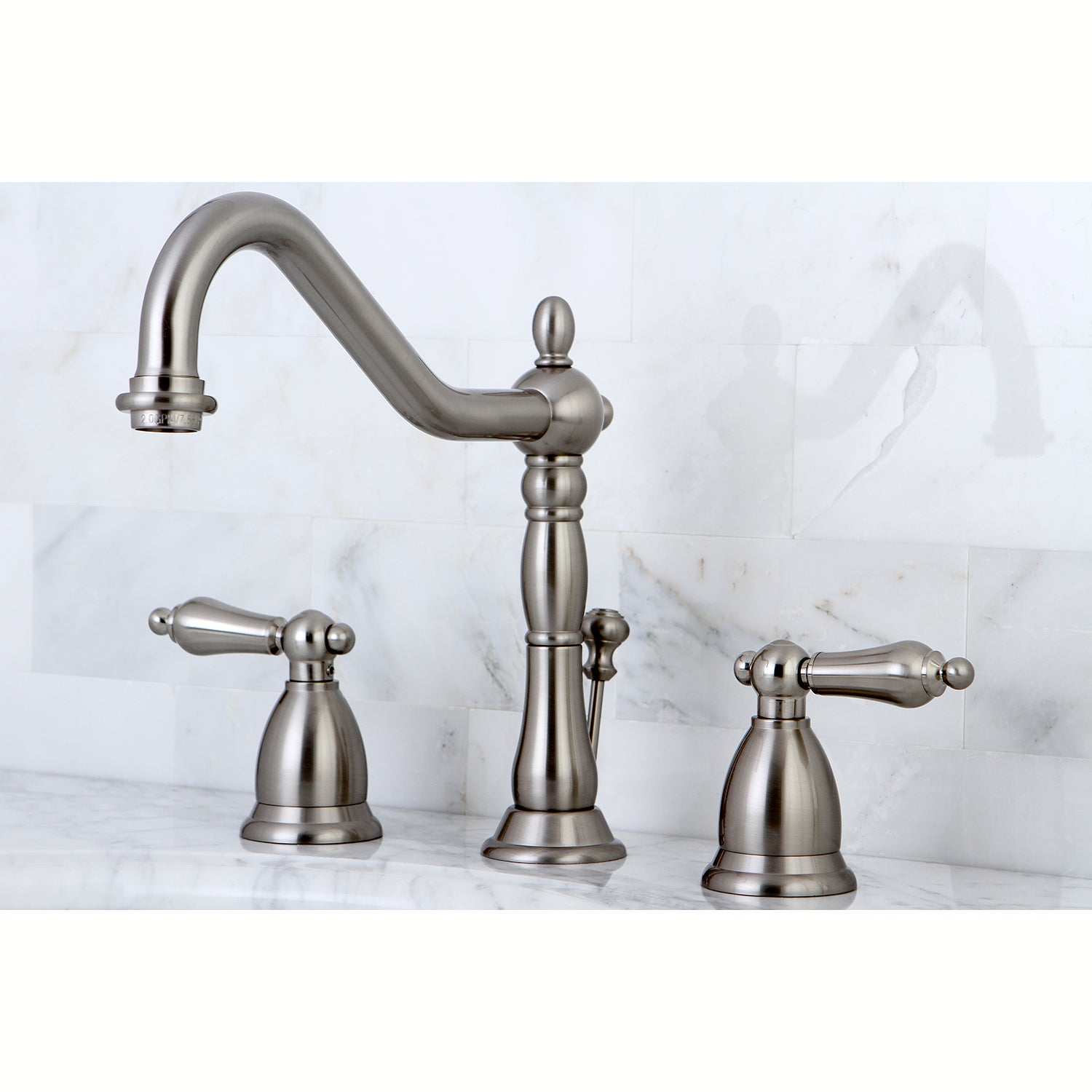 Heritage Widespread Bathroom Faucet, Brushed Nickel