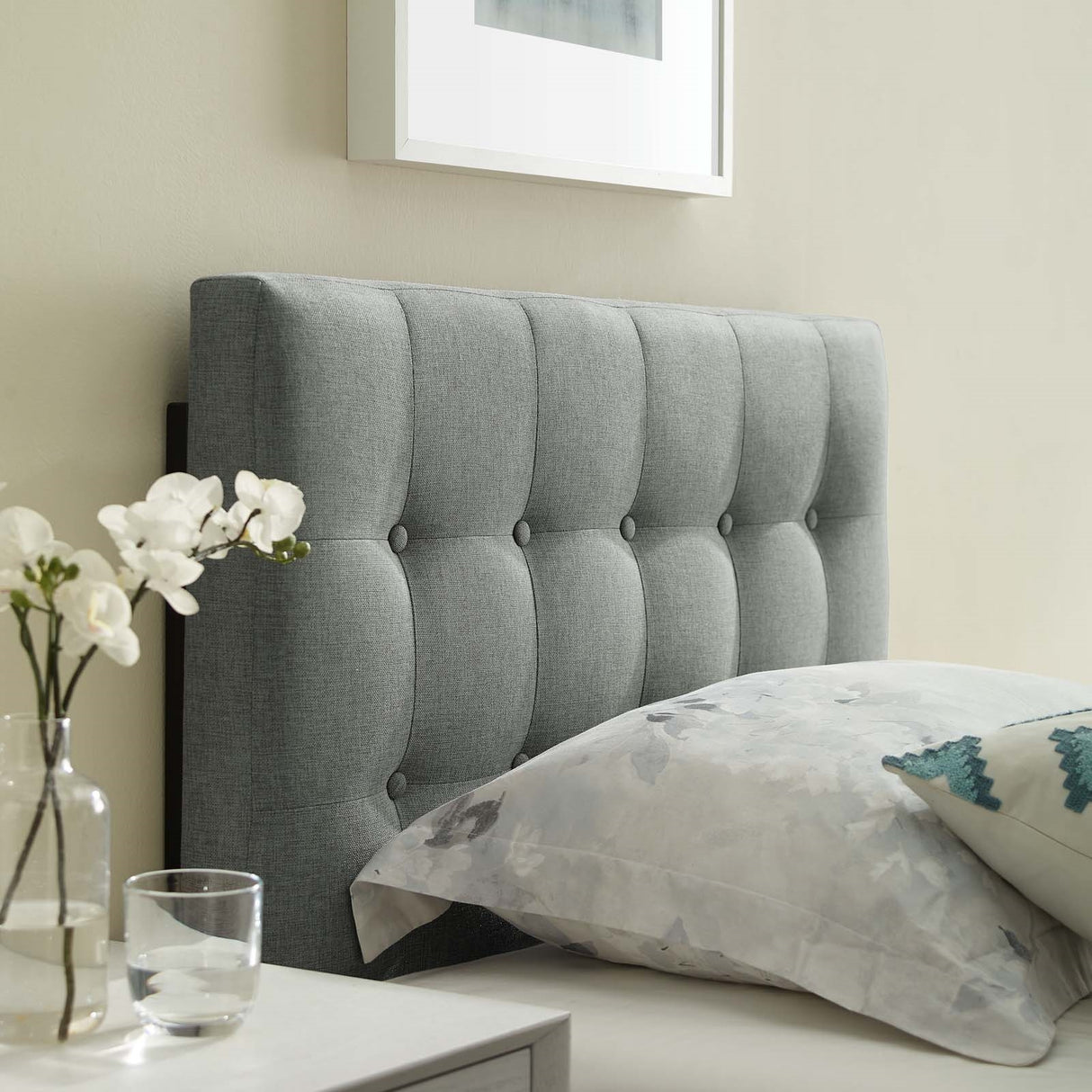 Modern Emily Tufted Performance Headboard - Farmhouse Style Bed Headboard - BUILDMYPLACE