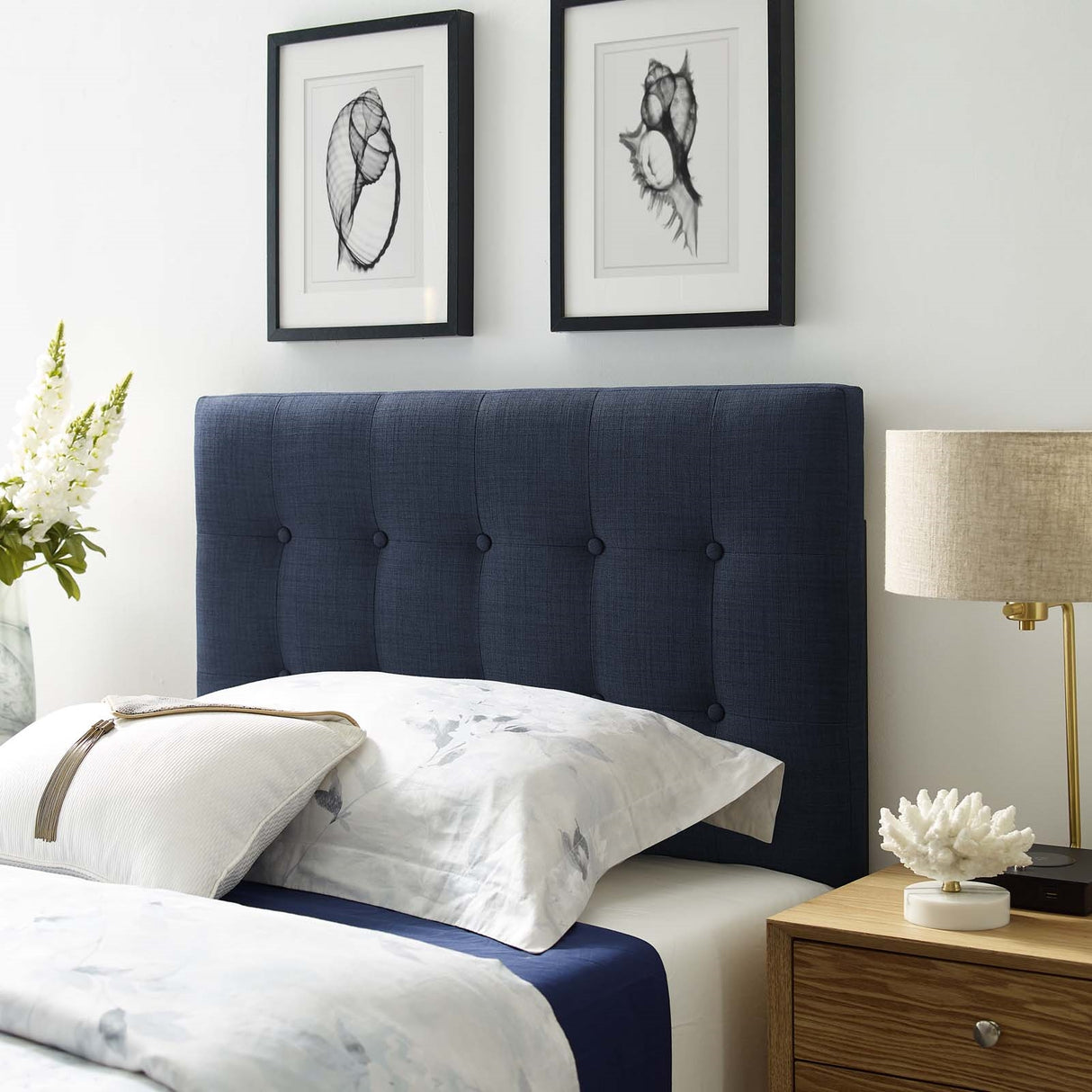 Modern Emily Tufted Performance Headboard - Farmhouse Style Bed Headboard - BUILDMYPLACE