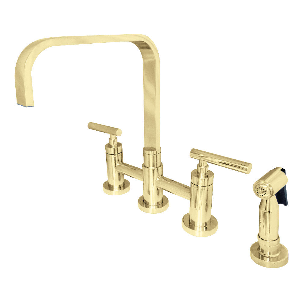 Two Handle Kitchen Faucet With Brass