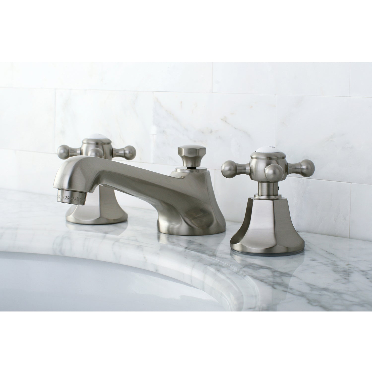 Metropolitan 8" Widespread Bathroom Faucet With Brass Pop-Up